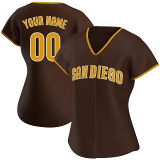 Women's Custom San Diego Padres Replica Brown Tan/ Alternate Jersey